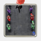 US-Marine Regenbogenhälften Silbernes Ornament (Vorne)