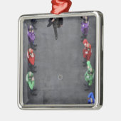 US-Marine Regenbogenhälften Silbernes Ornament (Links)