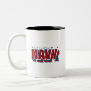 US-Marine Retro Vintag Red White und Blue Vibes Zweifarbige Tasse