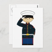 US Marine Saluting Postcard Postkarte (Vorne/Hinten)