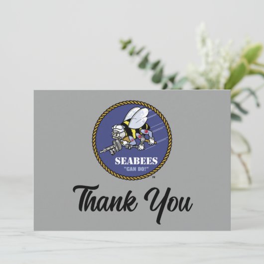 US-Marine | Seabees Dankeskarte (Stehend Vorderseite)