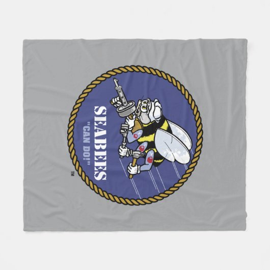 US-Marine | Seabees Fleecedecke (Vorderseite (Horizontal))