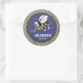 US-Marine | Seabees Runder Aufkleber (Tasche)