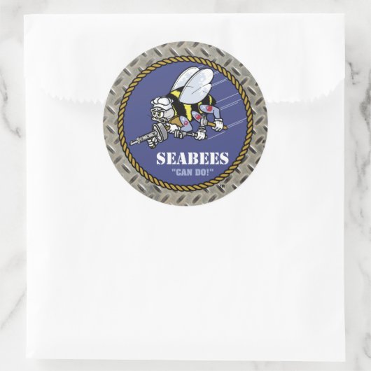 US-Marine | Seabees Runder Aufkleber (Tasche)