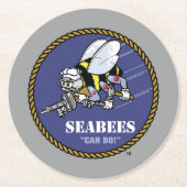 US-Marine | Seabees Runder Pappuntersetzer (Vorderseite)