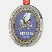 US-Marine | Seabees Silbernes Ornament (Links)