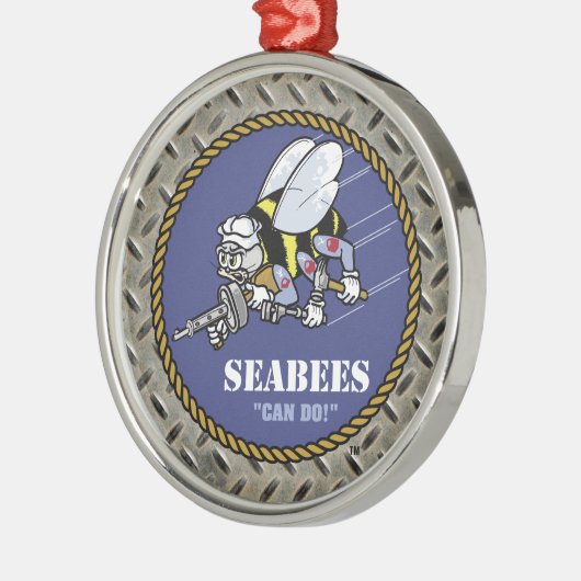 US-Marine | Seabees Silbernes Ornament (Links)