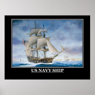 US-Marine Segelschiff Vintage Poster