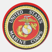 US Marine Siegel Runder Aufkleber (Vorderseite)