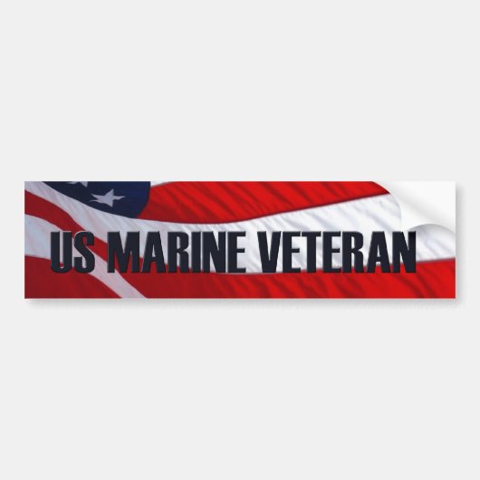 US Marine Veteran American Flag Autoaufkleber (Vorne)
