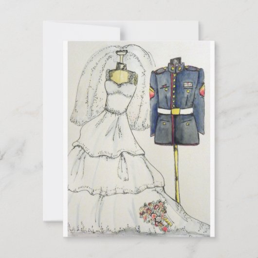 US-Marinehochzeits-Einladungen Einladung (Vorderseite)