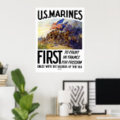 US-Marineinfanterie — Erste Bekämpfung in Frankrei Poster (Heimbüro)