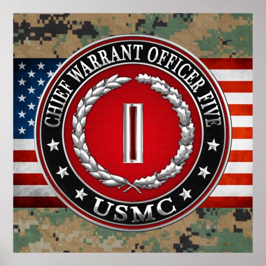 US-Marineinfanterie: Haftbefehl fünf (USMC CWO-5)  Poster (Vorne)