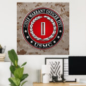 US-Marineinfanterie: Haftbefehl fünf (USMC CWO-5)  Poster (Heimbüro)