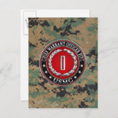 US-Marineinfanterie: Haftbefehl fünf (USMC CWO-5) Postkarte (Vorne/Hinten)