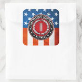 US-Marineinfanterie: Haftbefehl fünf (USMC CWO-5)  Quadratischer Aufkleber (Tasche)