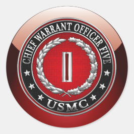 US-Marineinfanterie: Haftbefehl fünf (USMC CWO-5)  Runder Aufkleber