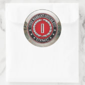 US-Marineinfanterie: Haftbefehl fünf (USMC CWO-5) Runder Aufkleber (Tasche)