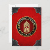 US-Marineinfanterie: Master Gunnery Sergeant (USMC Postkarte (Vorne/Hinten)