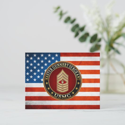 US-Marineinfanterie: Master Gunnery Sergeant (USMC Postkarte (Stehend Vorderseite)
