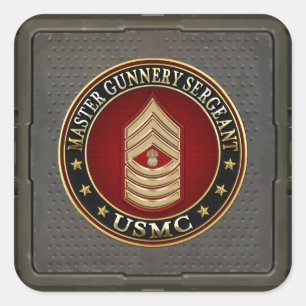 US-Marineinfanterie: Master Gunnery Sergeant (USMC Quadratischer Aufkleber