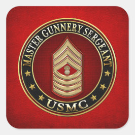 US-Marineinfanterie: Master Gunnery Sergeant (USMC Quadratischer Aufkleber