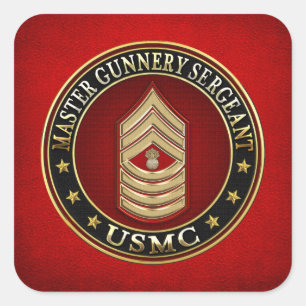 US-Marineinfanterie: Master Gunnery Sergeant (USMC Quadratischer Aufkleber