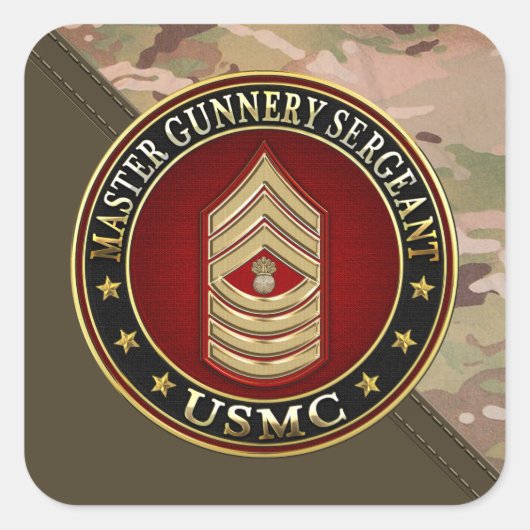 US-Marineinfanterie: Master Gunnery Sergeant (USMC Quadratischer Aufkleber (Vorderseite)