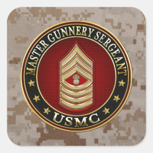 US-Marineinfanterie: Master Gunnery Sergeant (USMC Quadratischer Aufkleber