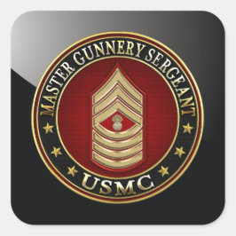 US-Marineinfanterie: Master Gunnery Sergeant (USMC Quadratischer Aufkleber