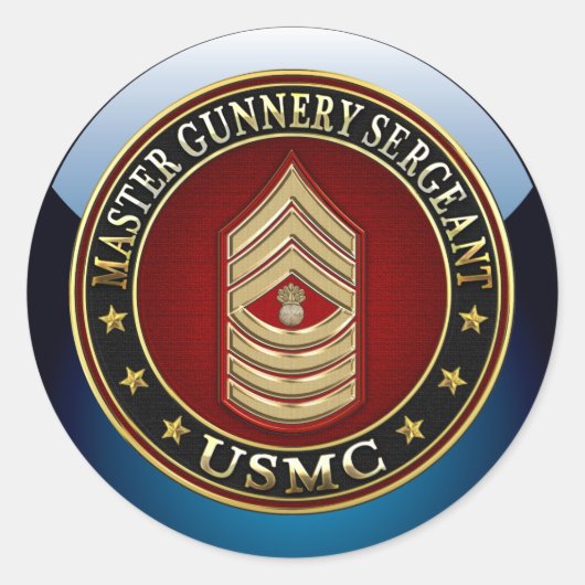 US-Marineinfanterie: Master Gunnery Sergeant (USMC Runder Aufkleber (Vorderseite)