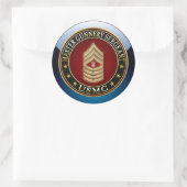 US-Marineinfanterie: Master Gunnery Sergeant (USMC Runder Aufkleber (Tasche)