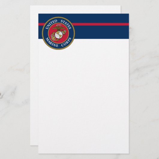 US-Marineinfanteriekorps - Blau Briefpapier (Vorne/Hinten)