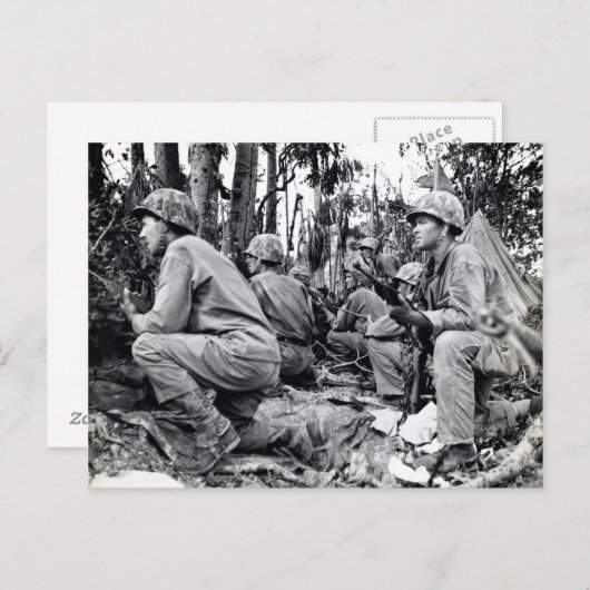 US-Marines des Zweiten Weltkriegs auf Peleliu Postkarte (Vorne/Hinten)