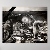 US-Marines des Zweiten Weltkriegs über Iwo Jima Poster (Vorne)