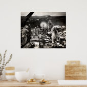 US-Marines des Zweiten Weltkriegs über Iwo Jima Poster (Küche)