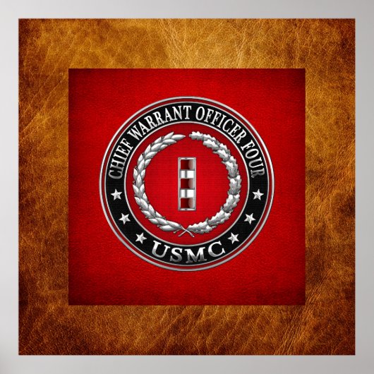 US-Marines: Hauptbefehl Vier (USMC CWO-4) [3D] Poster (Vorne)