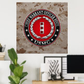 US-Marines: Hauptbefehl Vier (USMC CWO-4) [3D] Poster (Heimbüro)