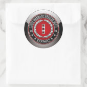 US-Marines: Hauptbefehl Vier (USMC CWO-4) [3D] Runder Aufkleber (Tasche)