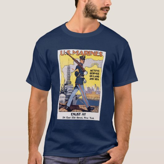 US-Marines Poster des Ersten Weltkriegs T-Shirt (Vorderseite)