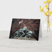US Marines War Memorial Iwo Jima Fireworks Karte (Gelbe Blume)