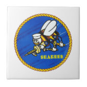 US-Marineseabees-Logo Fliese (Vorderseite)