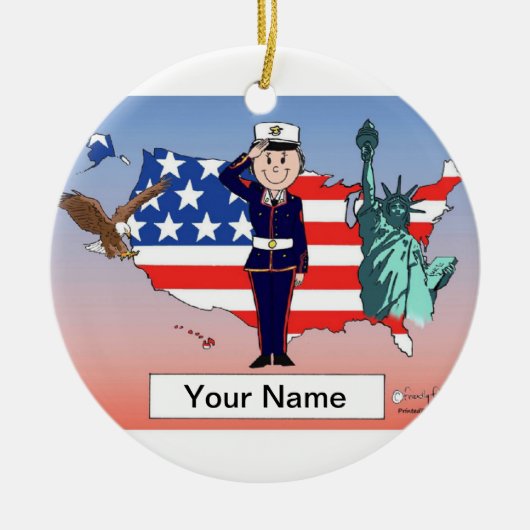 US-Marinesoldaten - Frau Keramikornament (Vorne)