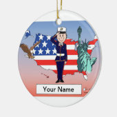 US-Marinesoldaten - Frau Keramikornament (Links)