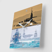 US-MEERESPOWER QUADRATISCHE WANDUHR (Winkel)