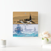 US-MEERESPOWER QUADRATISCHE WANDUHR (Zuhause)