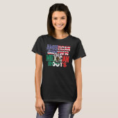 US & Mexican Flag MEXICAN ROOTS Half American Half T-Shirt (Vorne ganz)