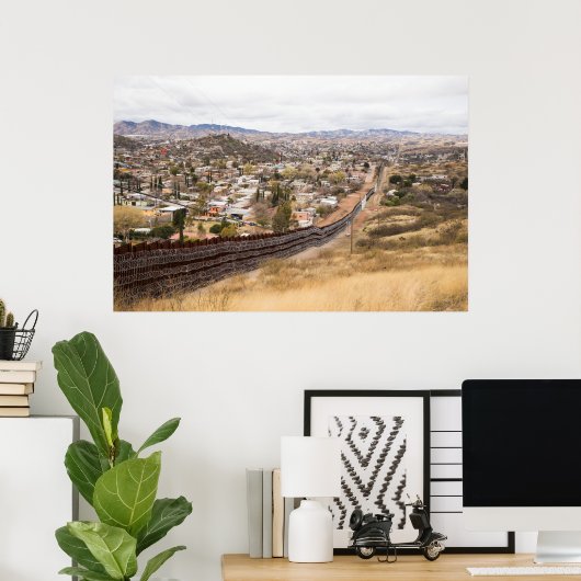 US-mexikanisches Grenzfotografie-Poster Poster (Heimbüro)