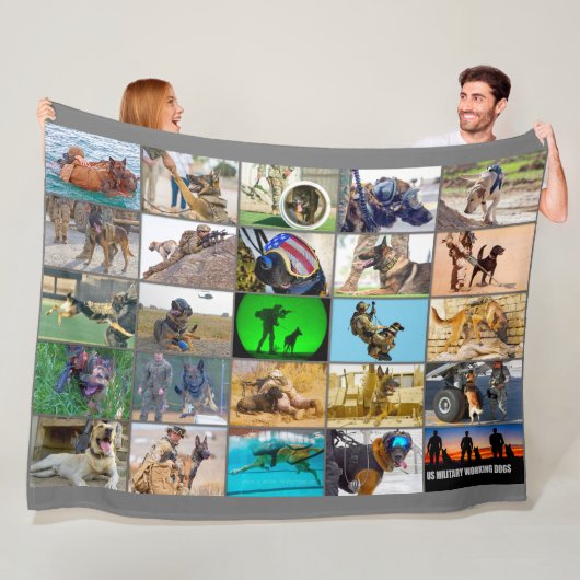US-MILITÄRISCHE ARBEITHUNDE "MONTAGE" FLEECEDECKE (Beispiel)