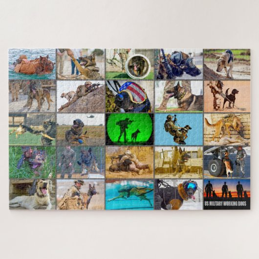 US-MILITÄRISCHE ARBEITHUNDE "MONTAGE" PUZZLE (Horizontal)